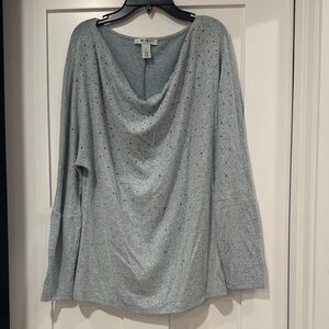 White House Black Market Light Gray Cowl Neck Sweater